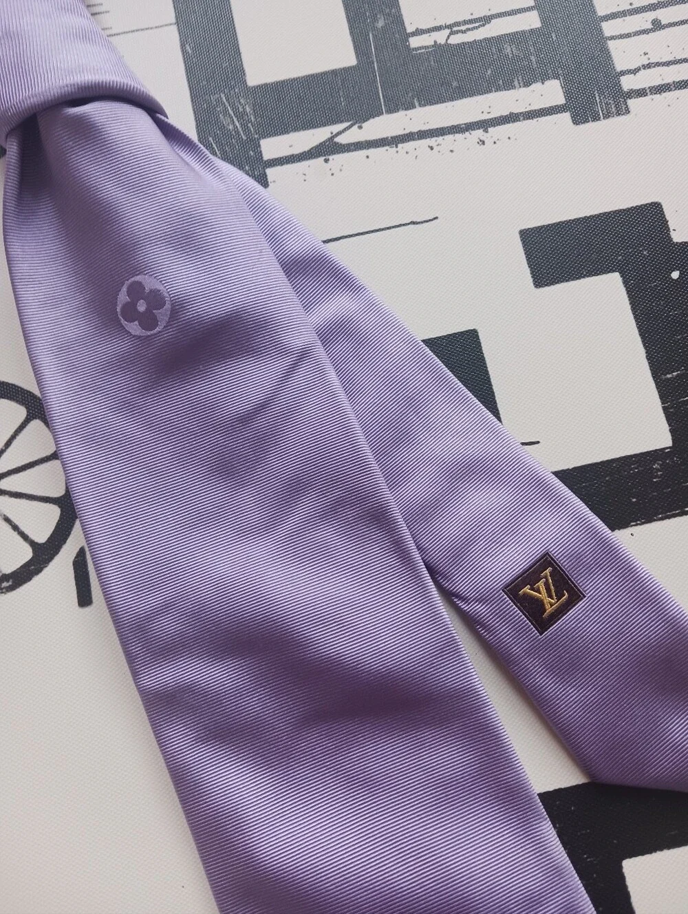 Louis Vuotton Purple/lilac Silk Tie, 4